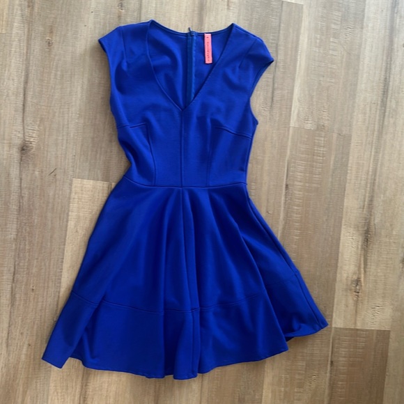 Cute Blue Party Dresses V Neck Cocktail Dress     fg6940